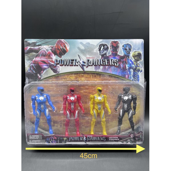 POWER RANGERS CON LUZ X4 EN BLISTER